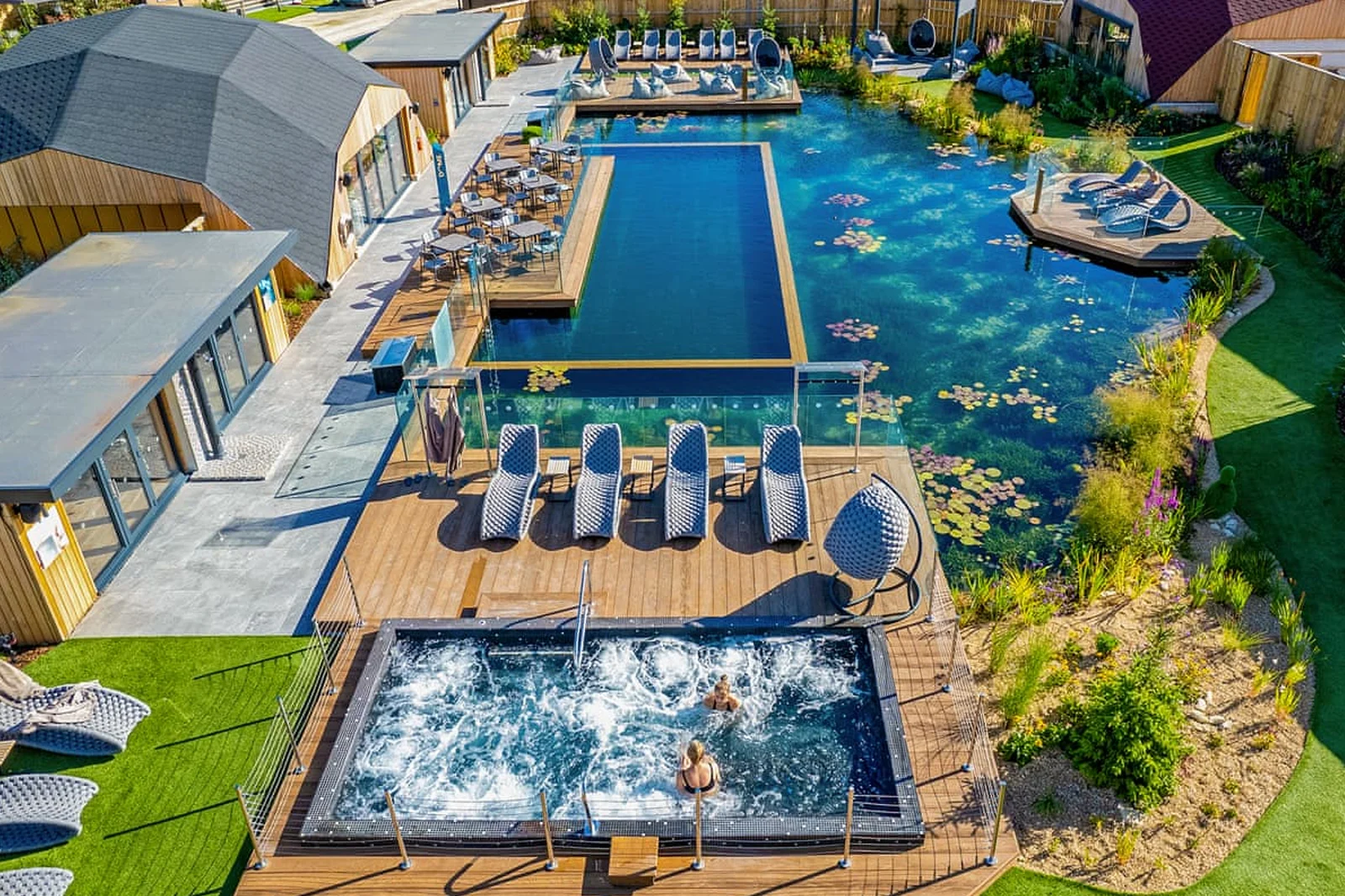 The Wild Swim Pond at Yorkshire Spa Retreat, Nawton, North Yorkshire